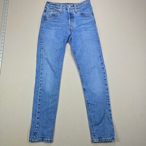 Levi Strauss 501 S Big E Button Fly Jeans Medium Wash Straight Leg‎ W23 L28